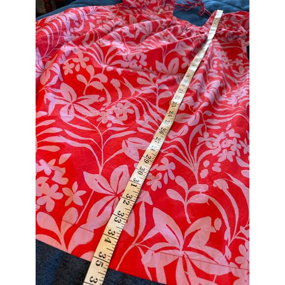 Voyageur By Mersea Capri Pink Floral Square Neck Flutter Sleeve Dress Small - Picture 7 of 9